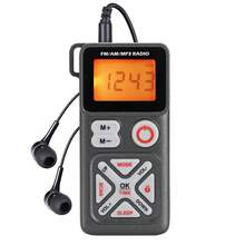Mini Radio Portable Outdoor Sports FM AM MP3 Radio With USB C 600mAh Rechargeable Battery, Headphone Jack With LCD Display Screen TF Card, Switchable Between EU US Japan - View 12