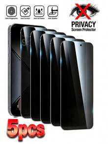 CASECOPS 5Pcs SilkScreen Anti-Spy Tempered Glass Screen Protector Compatible With IPhone 18 Pro/18 Pro Max/17/16/15/14/13/12/11 Pro Max/XR/X/XS Max And Other Series, 9H+ Hardness Tempered Glass, Full Coverage, Anti-Fingerprint, Anti-Scratch, Front HD Display, Side Privacy Protection, Full Protection, No Case Lifting, Rounded Corner Design, No Bubbles, Easy To Install, Compatible Phone Cases - 5 Pieces - View 7