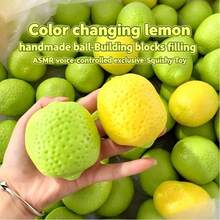 1pc New Color-Changing Lemon Building Block Handmade Ball - ASMR Sensory Stress Relief Toy Building Block Sound Control - Stress Relief Squeaky Handmade Ball - TPR Material - Emotional Healing Toy Emotional Venting Toy Squeeze Toy - Multicolor - View 9