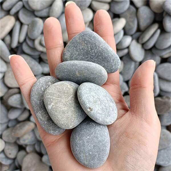 20pcs Flat Painting Rocks, Paintable River Rocks For Painting, Rock Painting Supplies, DIY Flat Stones For Painting Art, Crafts, Decoration