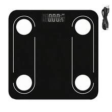 Household Smart Weight Scale, USB Rechargeable Body Fat Scale, Professional Accurate Body Composition Measuring Device, Digital Electronic Health Scale For Body Weight Fat Monitoring Home Fitness Use - Black - View 3