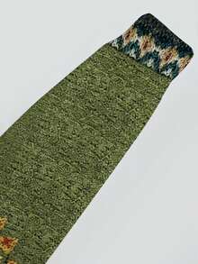 Women's Autumn Clothing Green Fair Isle Print Pattern Knit Pullover Sweater, Christmas Atmosphere Outfit - Multicolor - View 5