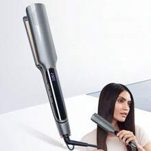 1pc Women's Home Use Straightener With Multiple Temperature Settings, Ceramic Negative Ion Hair Care, Straight & Curl Dual-Use Flat Iron - EU C Type Plug(220-240V) - View 2