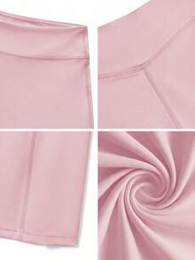 Women's Casual Sports Pants, High Waist Tummy Control Butt Lifting Basic Wide Leg Pants, Suitable For Yoga, Running, Training, Daily Wear - Pink - View 8