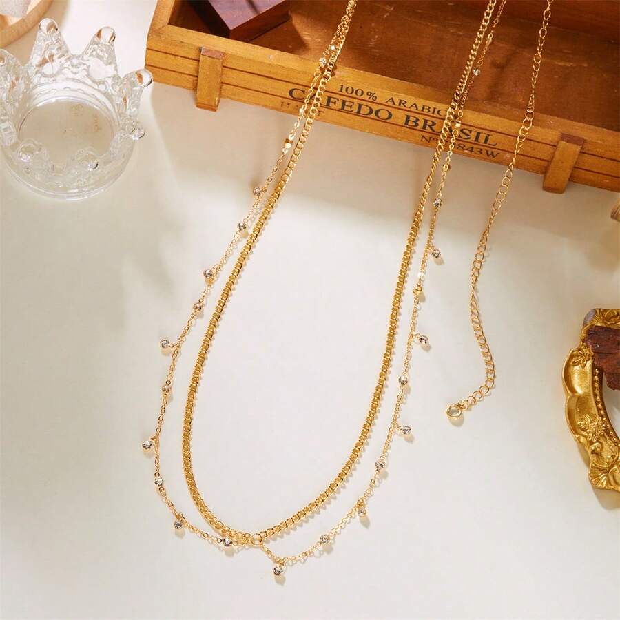 Sexy Minimalist Transparent Rhinestone Waist Chain For Women, Sweet & Cool Bikini Body Chain, Sparkling Waist Chain - 03 - View 1