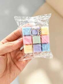 Macaron Color Beaded Stress Relief Keyboard Toy, 9/4/1 Key Square Pressure Release Keychain Design, Suitable As Birthday Gift And Holiday Gift - Multicolor - View 17