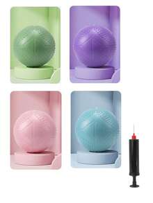 1pc Non-Slip Diamond Texture Pilates Yoga Ball, For Core Training And Lower Abdominal Sculpting, Aesthetic Anti-Burst Fitness Ball - Multicolor - View 3