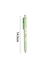 6pcs Cute Frog Designed Ballpoint Pens, High-Quality Matcha Green Student Stationery 0.5mm Black Ink Smooth Writing Pens - Black - View 8