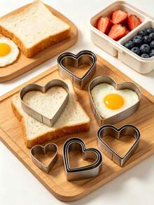 5pcs Heart-Shaped Stainless Steel Cookie Cutter Set, Multi-Size Heart Mousse Ring, Material, Smooth Edges For Hands, Suitable For Making Cookies, Pudding, Mini Cakes, Fruit Slices. Perfect For Home Baking, Parent-Child DIY, Valentine's Day Dessert Table, Heat-Resistant And Durable, Easy To Clean And Store, Ideal For Beginner Baking Enthusiasts And Private Studios, Multi-Functional Kitchen Baking Tool, Valentine's Day, Christmas, Mother's Day, Halloween, Back To School, Gift. - View 9
