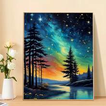 16x20英寸成人及初学者数码油画套装 - DIY丙烯颜料套装，不含画框，家居装饰艺术品，生日、父亲节、圣诞节、母亲节、情人节的完美礼物 - 玫紅色 - 查看 8