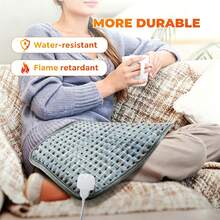 Hailicare Upgraded Dual-Spiral Control Multifunctional Heating Pad 9-Level Temperature 4-Time Setting Soft Portable 60x30CM Office Home Winter Warm Electric Blanket Christmas Gift - Grey - View 3