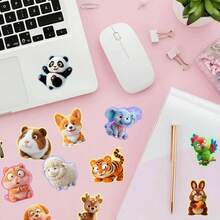 50 Buah Stiker Hewan Peliharaan Kartun Bertekstur Lembut, Stiker Hewan Lucu dan Realistis, Bahan Dekorasi DIY untuk Jurnal, Perencana, dan Buku Tempel - 50 buah - View 8
