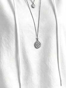 Women's Loose White Drawstring Hoodie, Dropped Shoulder Long Sleeve, Knit Fabric Regular Fit Pullover - White - View 4