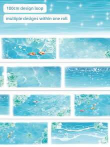 DANKUN Pita Dekoratif PET Lebar Holografik Bergelombang Air 2m/Gulungan, Pita Kertas Perekat Transparan, Cocok untuk Scrapbooking Dewasa, Seni Kerajinan Tangan DIY, Aksesoris Scrapbook - Stiker Scrapbook - View 4