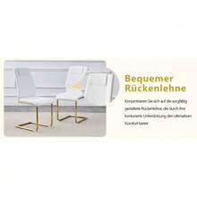 4-Piece Dining Chair Set / Minimalist Style Dining Chair / 120 Kg Load Capacity / Ergonomic / Easy Assembly / Non-Slip Rubber Feet / Suitable For Restaurant, Apartment / White + Gold - White + Gold - View 3