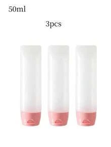 3 piezas Botellas dispensadoras de tubo suave invertido, uso portátil para viajes, botellas recargables multicolor, adecuadas para limpiador facial, loción y artículos de tocador, esenciales para viajes de negocios, viajes y dormitorios de estudiantes, juego de botellas de viaje - Multicolor - Ver 8
