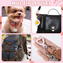 8/20/30/50pcs Colorful Rotating Heart-Shaped Lobster Clasp Keyring Spring Connectors, Suitable For Bags, Dog Leashes, DIY Jewelry Making Accessories - Heart Keychain - View 10