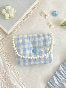 Cute Heart Quilted Ccd Storage Bag, Card Holder Wallet, Bluetooth Earphone Storage Bag Mini Portable Coin Purse Lipstick Storage Bag Makeup Bag - Multicolor - View 7