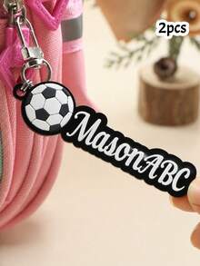 LICVIC Custom Soccer Name Keychain, Personalized Bag Charm, Sporty Backpack Accessory, Customized Football Keychains, Customizable Christmas Gift, Key Chain - Style a - View 24