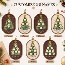 Custom Festive Christmas Family Tree Ornament, Personalized Name Hanging Decor, Merry Christmas Wooden Decoration For Gift Giving And Holiday Party Favors, Customized Xmas Ornament With 2-8 Custom Family Names, Customizable Holiday Keepsake Gift. - Style a - View 3