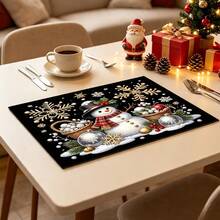 1pc Christmas Snowman Table Mat, Dish Drying Mat, Coffee Machine Mat, Absorbent Quick-Drying, Non-Damaging To Tabletop, Suitable For Holiday Dining Table, Kitchen Countertop, Christmas Atmosphere, Multi-Purpose Drying Mat, Home Gift, Tabletop Decoration - XYLSD-971 - View 6