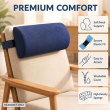1pc Zero Gravity Chair Replacement Headrest, Universal Soft Neck Support Pillow, Adjustable Strap, Breathable Comfortable Headrest, Suitable For Outdoor Leisure Lounge Chairs, Patio And Beach Lounge Chairs - Multicolor - View 6