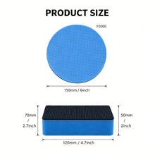 2-In-1 Car Paint Deep Repair Kit, 150mm P2000 Hook And Loop Flexible Sponge Sanding Disc + Nano Clay Super Absorbent Sponge, Scratch-Free Wet Dry Use Reusable DIY Professional Auto Detailing Set For Car Boat Home - 2-pack - View 2