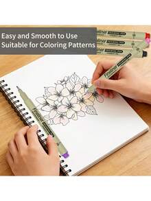12-Color Fine Tip Pen Set - Lightweight And Durable Plastic Drawing Pens With Ink, Suitable For Line Art, Sketching, Journaling, Dot Painting, Manga Creation - Ideal Choice For Artists And Office Use - Perfectly Meets Professional Art Creation Needs - Multicolor - View 3