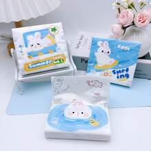 120-Sheet 3-Ply Thickened Cartoon Print Facial Tissues, Portable Small Pack Printed Napkins, Virgin Wood Pulp Paper Material, Convenient To Carry - 3 Random Packaging Styles, Suitable For Kitchen, Bathroom, Home And Other Daily Household Use - Multi-color - View 5