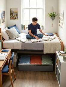 Multi‑Size Under‑Bed Storage Boxes With Transparent Visible Lids, Zipper Closure, Side Handles, Dust‑Proof And Moisture‑Resistant. Suitable For Storing Quilts And Clothes To Save Household Storage Space. - Multiple Specifications - View 5