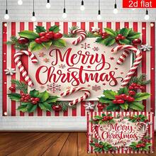 1pc 2D Christmas Celebration Festive Atmosphere Decoration Polyester Backdrop, Durable And Washable Wall Banner, Room Photography Background, Photo Backdrop, Celebration Decor, No Power Required - Merry Christmas Eve - View 6
