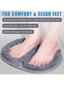 Silicone Foot Massager And Scrubbing Mat, Suitable For Bathroom Use – Can Be Used For Bathing, Back Massage, And Foot Massage. Silicone Non-Slip Mat, Bathroom Floor Mat, Home Bathroom Decor, Autumn Decor, Back To School Decor - A - View 2