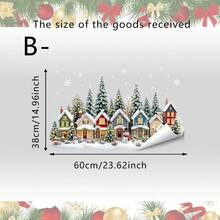 1/3 Stücke Winterdorf Schneeszene Hütten und Lebkuchenstadt Fensteraufkleber, doppelseitig sichtbare PVC elektrostatische Adsorptions Glasaufkleber, geeignet zum Dekorieren von Wohnzimmern, Schlafzimmern, Cafés und Restaurants. - Verschiedenfarbig - Übersicht 12