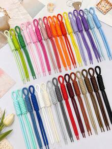10/20pcs Colorful Nylon Cord, Jewelry Making Handmade Braided Rope, Suitable For Keychains, Backpack Accessories, Christmas Gifts, Holiday Decorations - Solid Color - View 1