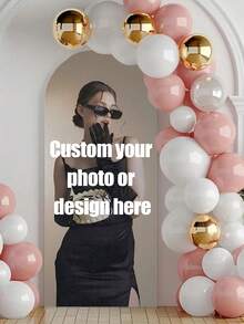 1pc Customized Wedding Arch Backdrop Covers, Personalized Balloon Arch Backdrops For Birthday Parties, And Custom Arch Backdrop Covers For Graduation Ceremonies And Birthday Celebrations - Multicolor - View 2