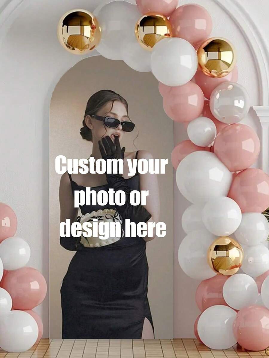 1pc Customized Wedding Arch Backdrop Covers, Personalized Balloon Arch Backdrops For Birthday Parties, And Custom Arch Backdrop Covers For Graduation Ceremonies And Birthday Celebrations