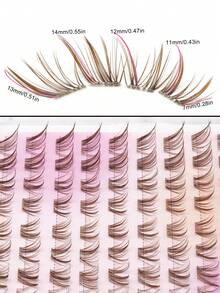 80 Pcs No-Glue Brown Fluffy Clusters, Slender Light Soft Fine Tips Arranged For Airy Native Lash Effect, Self-Adhesive Easy Application, Great For Relaxed Weekend Outings, School Looks, And Versatile Everyday Scenes. - C - View 4