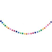 1 Set Rainbow Felt Banner With Pom Poms And Flower Balls, Felt Triangle Flags Party Decoration Hanging Banner, Suitable For Garden, Office, Classroom Wall Hanging, Birthday Home Party Decoration Colorful Flags - View 9
