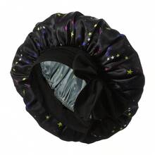 Wide Brim Extra Large Satin Round Bonnet With Tie Strap, Printed Hot Style Beauty Hair Care Fashion Versatile Hair Cap - Large Tie-back Sleeping Cap - View 10