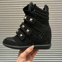 Women Wedge Sneakers - 黑閃鑽 - 查看 1