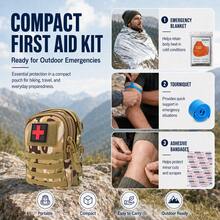 Premium First Aid Kit, Suitable For Outdoor Hiking And Camping. A Thoughtful Gift For Friends. - Black - View 7