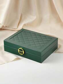 1pc 3-Layer Jewelry Storage Box, Large Capacity Lockable Jewelry Box, Drawer-Style Jewelry Box, PU Leather Jewelry Organizer Container, Suitable For Storing Necklaces, Earrings, Rings, Bracelets, Watches, Etc., Holiday Gift. - Lockable Jewelry Box - View 23