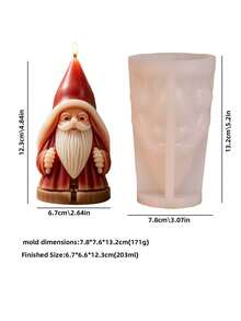 Molde de Silicone Papai Noel, Molde de Vela DIY para Feriados de Natal, Faça Velas Perfumadas com Chapéu Vermelho e Barba Longa, Adequado para Decoração de Natal em Casa e Presentes de Feriados - molde do Papai Noel - Visão 6
