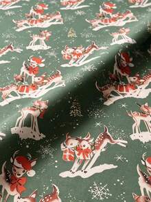 HXARTMIS 1pc Christmas Decoration New Arrival, Green Christmas Deer Print Tassel Tablecloth, Rectangular Christmas Tablecloth, Suitable For Christmas Home Decor, Christmas Gifts, Christmas Dining Table Decoration And More - Green - View 9