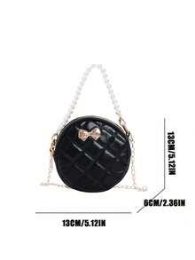 1PC New Cylinder Handbag Crossbody Bag, Zipper Design, Adjustable Shoulder Strap, Pearl Chain. Suitable For Daily Outings, Shopping, Can Easily Hold Daily Essentials, Versatile Item, Applicable To Various Styles And Occasions. - Multicolor - View 12