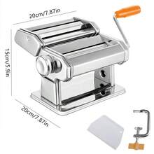 Manual Pasta Roller Machine, Width Noodle Maker For Pasta, Spaghetti, Fettuccine, Lasagna, Stainless Steel - Silver - View 2
