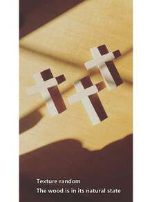 1pc 5/11 Inch Wooden Cross, DIY Unfinished Wooden Wall Cross, Blank Wooden Christian Catholic Cross, Handmade Catholic Cross, Wooden Wall Cross, Jesus Christian Hanging Cross, Suitable As Home Gift - Wood Color - View 17