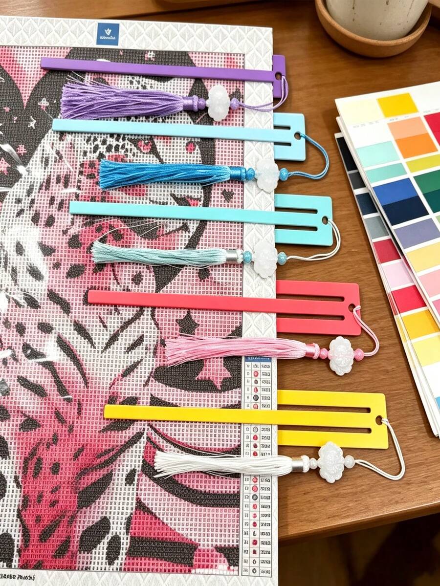 Diamond Painting Positioning Ruler, Tassel Bookmark, Diamond Canvas Storage, Fixed Release Paper, Essential DIY Tools For Diamond Painting, Perfect Gift For Family And Friends On Holidays