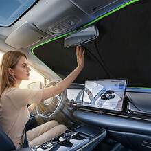 Best-Selling Car Sun Shade, Anti-UV Heat Insulation Blackout Curtain, Front Windshield And Window Sunshade Cover - A - View 9