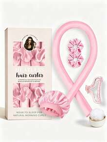Heatless Curling Set, Create Natural Wavy Curls Overnight Without Heat Damage. Includes Satin Sleep Cap, Hair Bands And Hair Clips. Soft And Silky Texture, Easy To Use During Sleep. Suitable For Home And Travel, Get Charming Curls Every Morning. - Multicolor - View 9